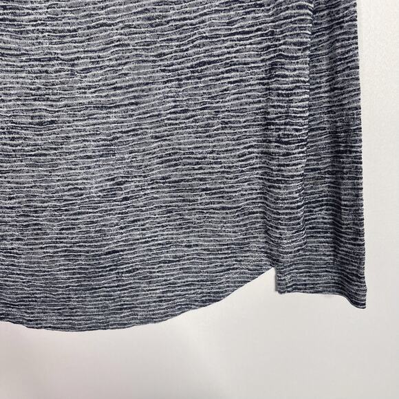 Athleta XSmall XS Navy Blue Striped Breezy Open Back Long Sleeve Tee Modal Blend - Picture 6 of 10